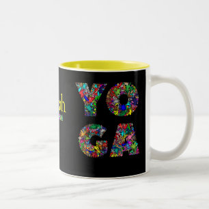 Caneca De Café Em Dois Tons Yoga Gift Mug bonito com Nome Personalizado Taça d
