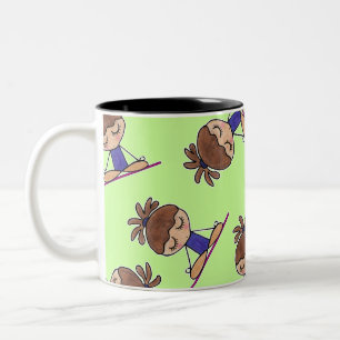 Caneca De Café Em Dois Tons Yoga Girl