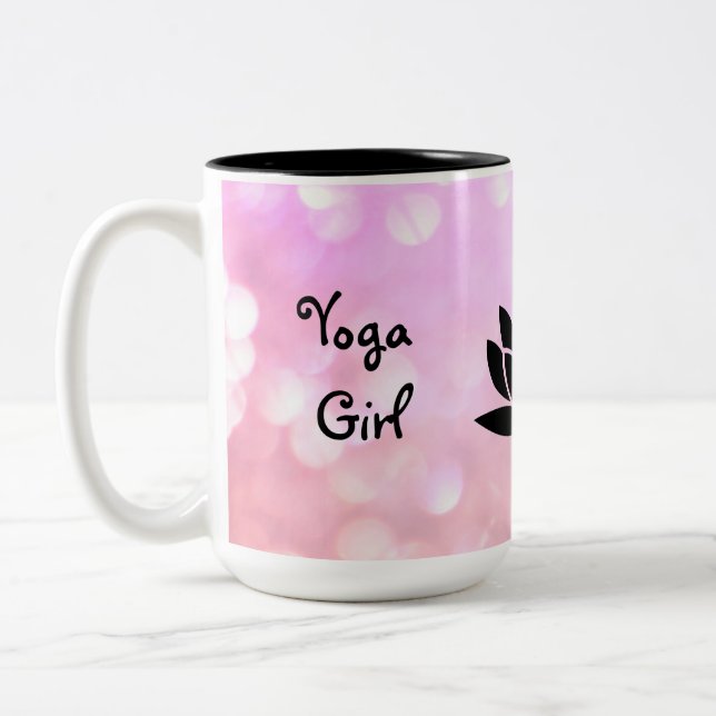 Caneca De Café Em Dois Tons Yoga Girl Namaste design (Esquerda)