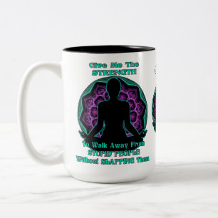 Caneca De Café Em Dois Tons Yoga Mandala Humor Branco Personalizado