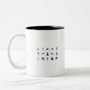 Caneca De Café Em Dois Tons Yoga Poses