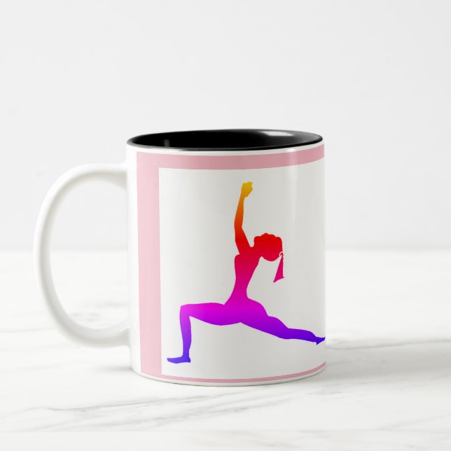 Caneca De Café Em Dois Tons Yoga Rosa (Esquerda)