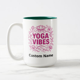 Caneca De Café Em Dois Tons Yoga Vibes Lotus Personalizados