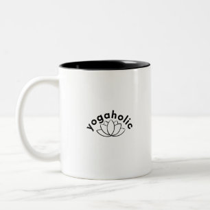 Caneca De Café Em Dois Tons Yogaholic-Yoga-Meditação-Namaste-Malhação-Yogi