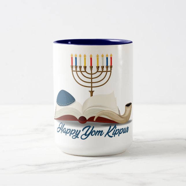 Caneca De Café Em Dois Tons Yom Kippur (Centro)