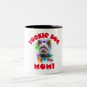 Caneca De Café Em Dois Tons Yorkie mamãe Cachorro Melhor Cachorro Mãe Nunca