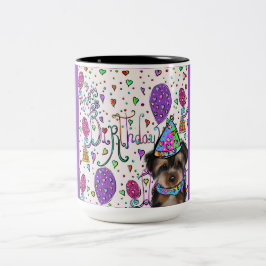 Caneca De Café Em Dois Tons Yorkie Poo