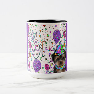 Caneca De Café Em Dois Tons Yorkie Poo