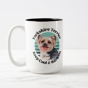 Caneca De Café Em Dois Tons Yorkshire Terrier citação engraçada Coffee de dois