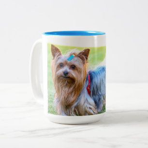 Caneca De Café Em Dois Tons Yorkshire Terrier Yorkie Breve favorita