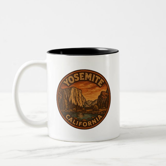 Caneca De Café Em Dois Tons Yosemite National Park California Cerâmica Mug (Esquerda)