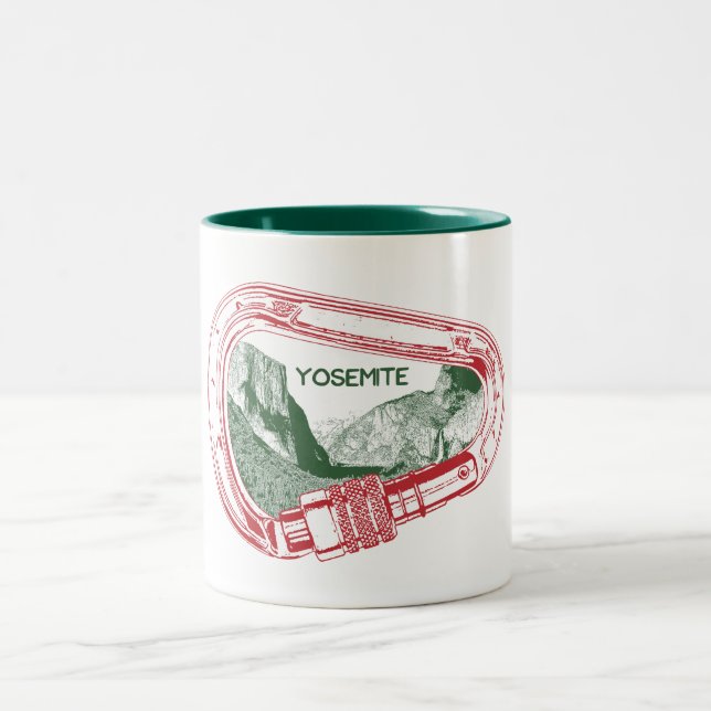 Caneca De Café Em Dois Tons Yosemite Subindo Carabiner (Centro)