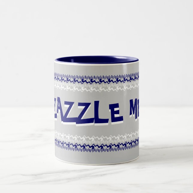 Caneca De Café Em Dois Tons Zazzle Me Blue Mug (Centro)