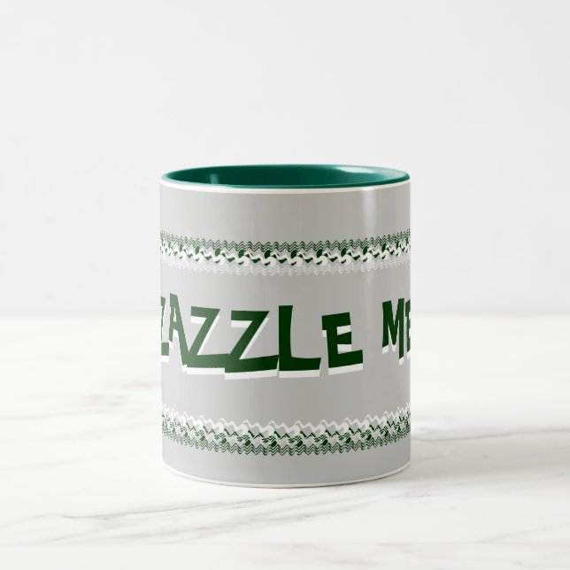 Caneca De Café Em Dois Tons Zazzle Me Green Mug (Centro)