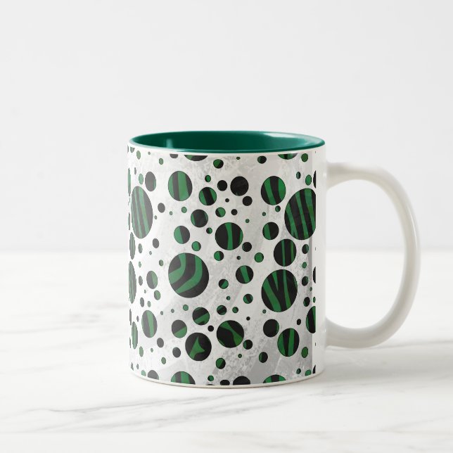 Caneca De Café Em Dois Tons Zebra Black e Green Bolinhas (Direita)