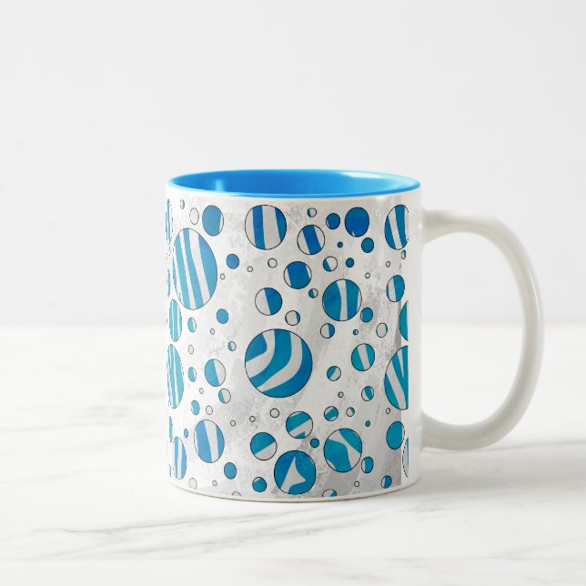 Caneca De Café Em Dois Tons Zebra Bolinhas branca e azul (Direita)