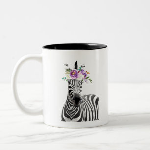 Caneca De Café Em Dois Tons Zebra Floral