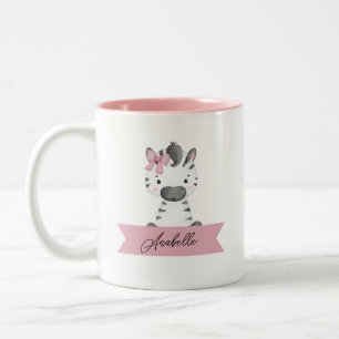 Caneca De Café Em Dois Tons zebra fofa personalizada