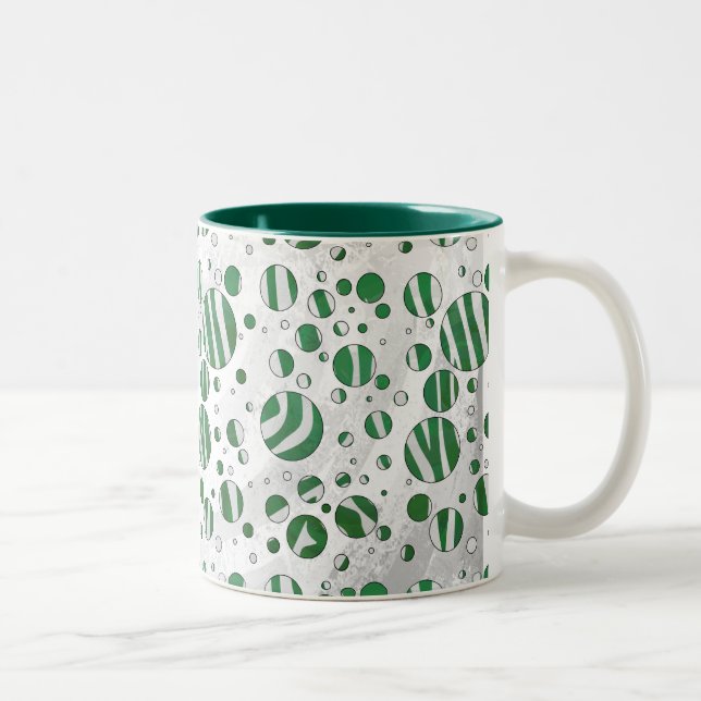 Caneca De Café Em Dois Tons Zebra Green e Bolinhas branca (Direita)
