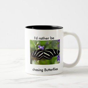 Caneca De Café Em Dois Tons Zebra Longwing Butterfly Mug.