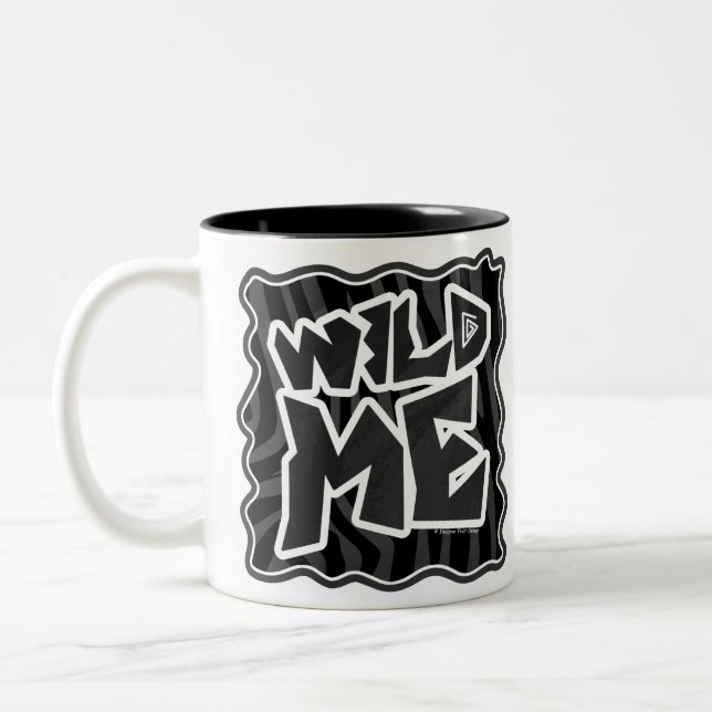 Caneca De Café Em Dois Tons Zebra me Selvagem Negro e Cinza (Esquerda)