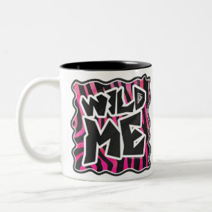 Caneca De Café Em Dois Tons Zebra Preta e Rosa Quente