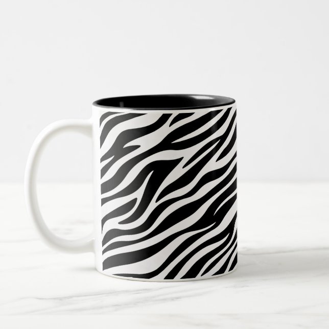 Caneca De Café Em Dois Tons Zebra Stripes Padrão Sem Costura Impressão Animal- (Esquerda)