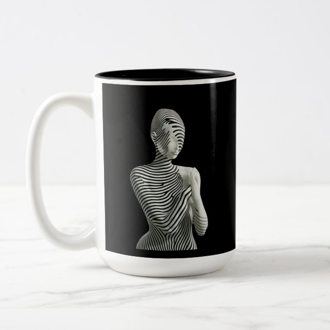 Caneca De Café Em Dois Tons Zebra Woman (Esquerda)