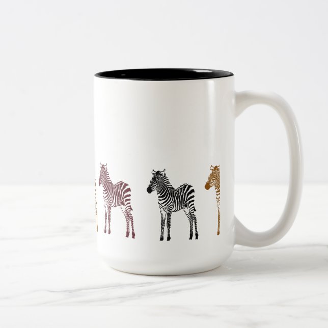 Caneca De Café Em Dois Tons Zebras (Direita)