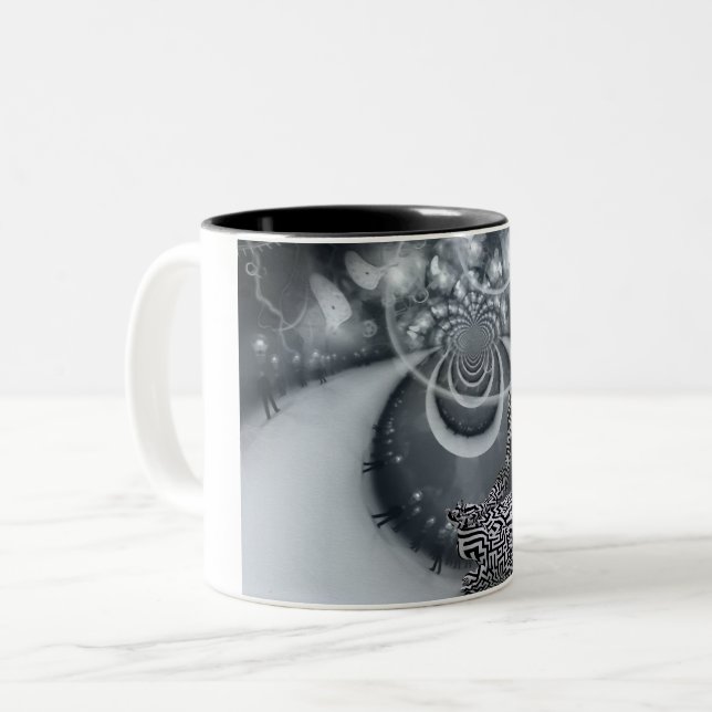 Caneca De Café Em Dois Tons Zen no lotus pose (Frente Esquerda)