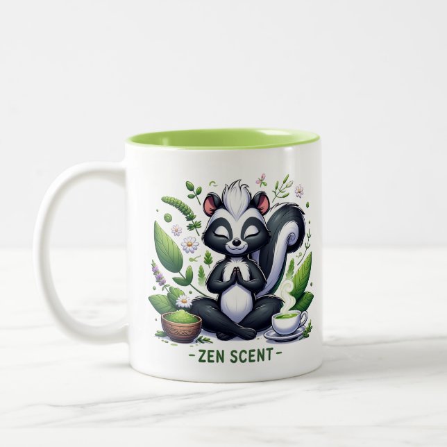 Caneca De Café Em Dois Tons Zen Scent Meditation Skunk (Esquerda)