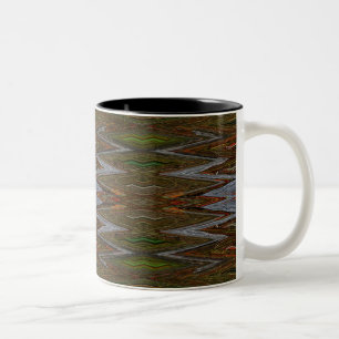 Caneca De Café Em Dois Tons Zig Abstrato