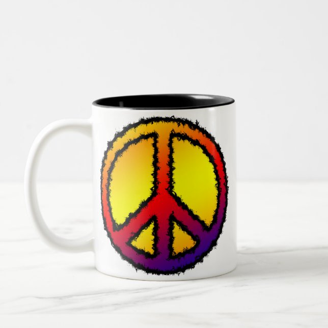 Caneca De Café Em Dois Tons Zig Zag Peace Mug (Esquerda)