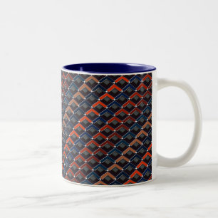 Caneca De Café Em Dois Tons Zigzag colorida - passos do Karo