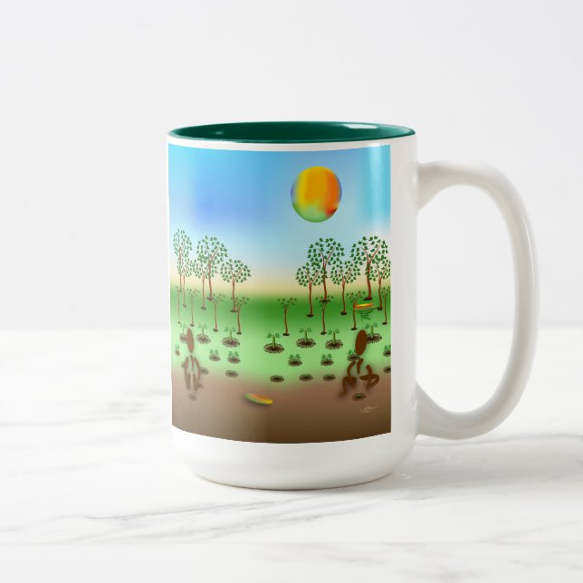 Caneca De Café Em Dois Tons Zinglees ~ Árvores (Direita)