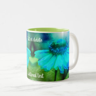 Caneca De Café Em Dois Tons Zinnia Flower Distress Art Personalizado