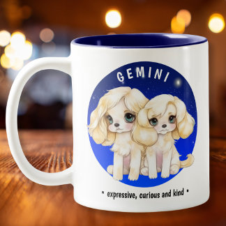 Caneca De Café Em Dois Tons Zodac Gemini Cód. d. d. água cúbica