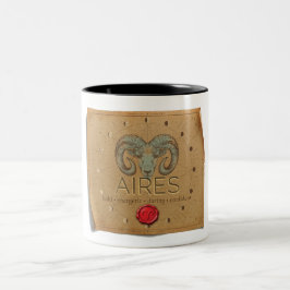 Caneca De Café Em Dois Tons Zodiac - Aires - Coffee Mug