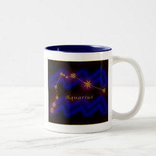 Caneca De Café Em Dois Tons Zodíaco - Aquário