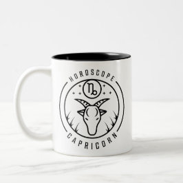Caneca De Café Em Dois Tons Zodíaco CAPRICORN Design