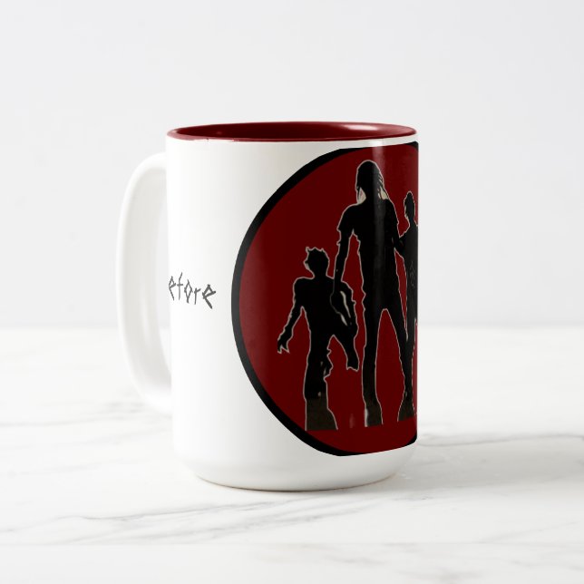 Caneca De Café Em Dois Tons Zombie (Frente Esquerda)