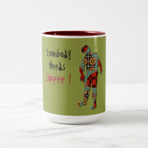 Caneca De Café Em Dois Tons Zombie precisa de café