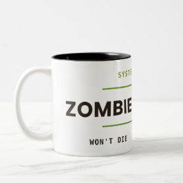 Caneca De Café Em Dois Tons Zombie Process Won't Die Sysadmin Halloween