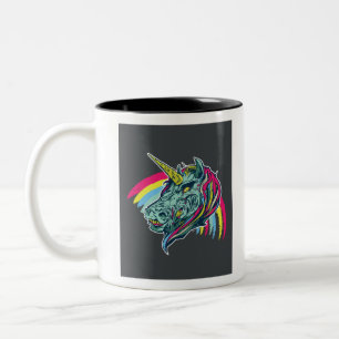Caneca De Café Em Dois Tons Zombie Unicorn