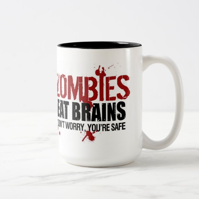 CANECA DE CAFÉ EM DOIS TONS ZOMBIES COMEM CÉREBROS (Direita)