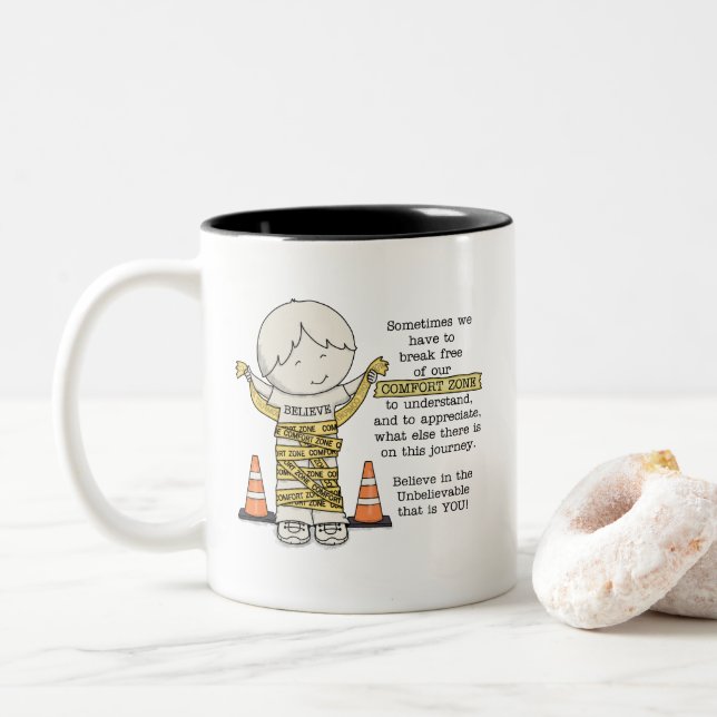 Caneca De Café Em Dois Tons Zona de conforto (Com Donut)
