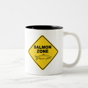 Caneca De Café Em Dois Tons Zona de pesca do salmão