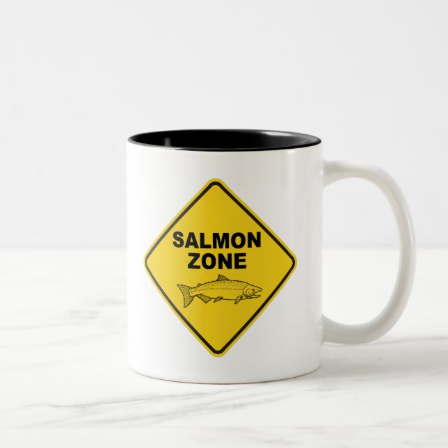Caneca De Café Em Dois Tons Zona de pesca do salmão (Direita)