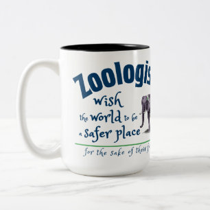 Caneca De Café Em Dois Tons Zoólogos desejam que o mundo seja um lugar mais se