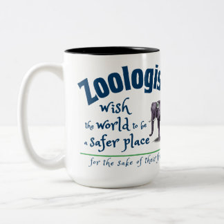 Caneca De Café Em Dois Tons Zoólogos desejam que o mundo seja um lugar mais se